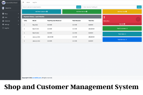 Shop And Customer Management System